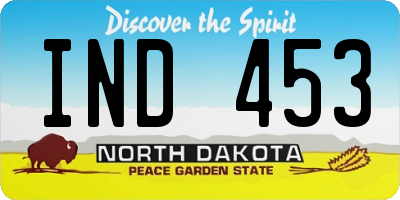 ND license plate IND453