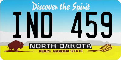 ND license plate IND459