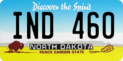 ND license plate IND460