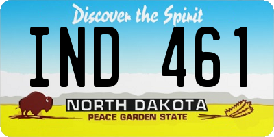 ND license plate IND461