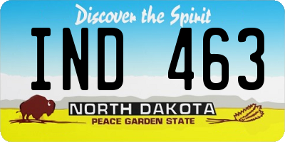 ND license plate IND463