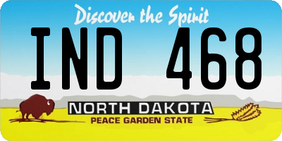 ND license plate IND468