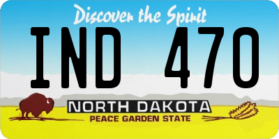 ND license plate IND470