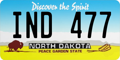 ND license plate IND477