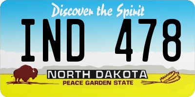 ND license plate IND478