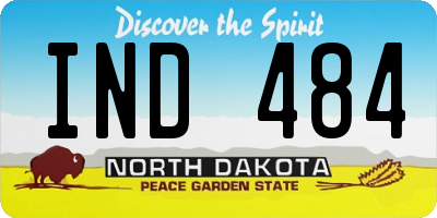 ND license plate IND484