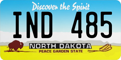 ND license plate IND485