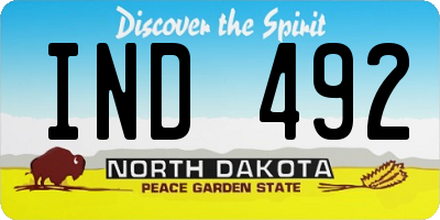 ND license plate IND492