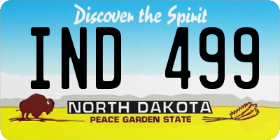 ND license plate IND499