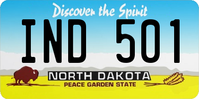 ND license plate IND501