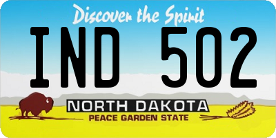 ND license plate IND502