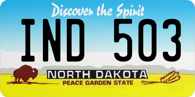 ND license plate IND503
