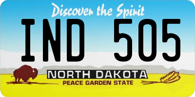 ND license plate IND505