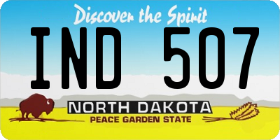ND license plate IND507