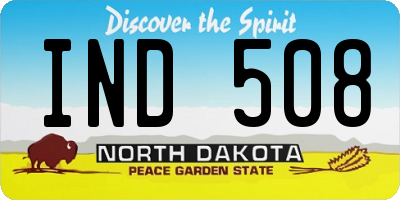 ND license plate IND508