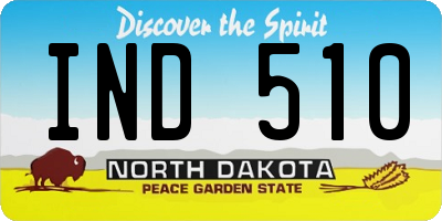 ND license plate IND510