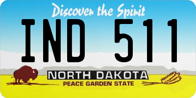 ND license plate IND511