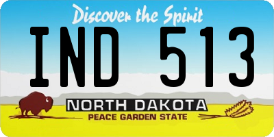 ND license plate IND513