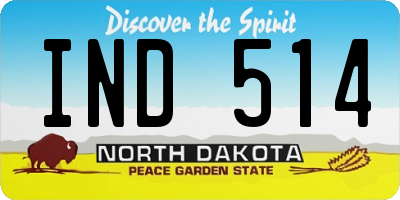 ND license plate IND514