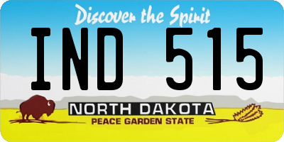 ND license plate IND515