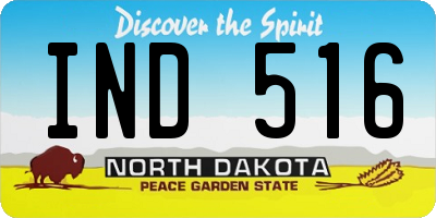 ND license plate IND516