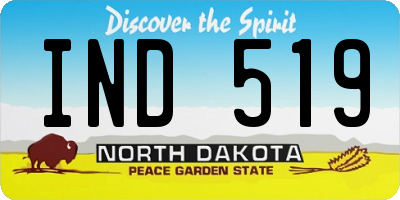 ND license plate IND519