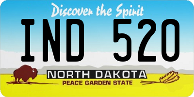 ND license plate IND520