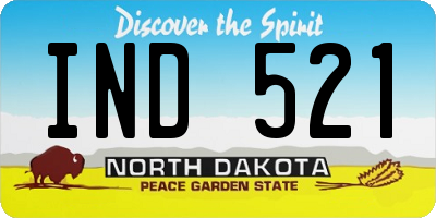 ND license plate IND521