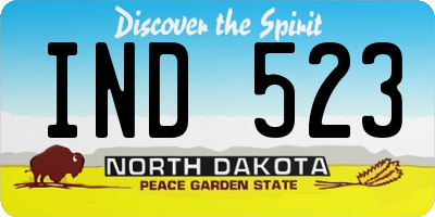 ND license plate IND523
