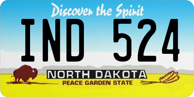 ND license plate IND524