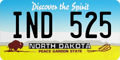 ND license plate IND525