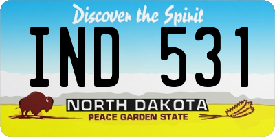 ND license plate IND531