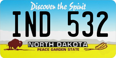 ND license plate IND532