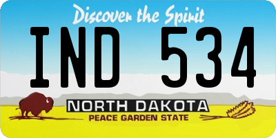 ND license plate IND534