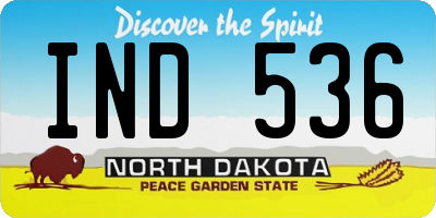 ND license plate IND536