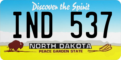 ND license plate IND537