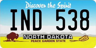 ND license plate IND538