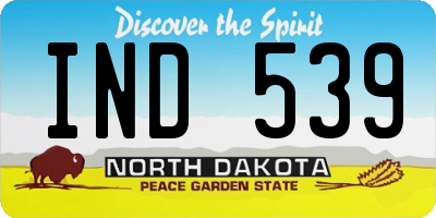 ND license plate IND539