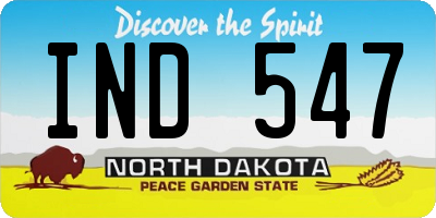 ND license plate IND547