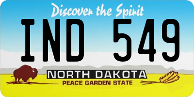 ND license plate IND549