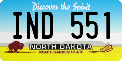 ND license plate IND551