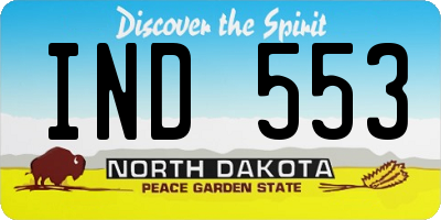 ND license plate IND553