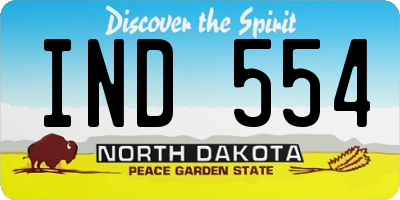 ND license plate IND554