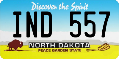 ND license plate IND557