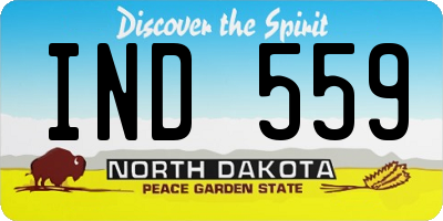 ND license plate IND559