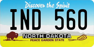 ND license plate IND560