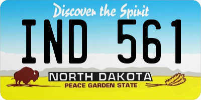 ND license plate IND561