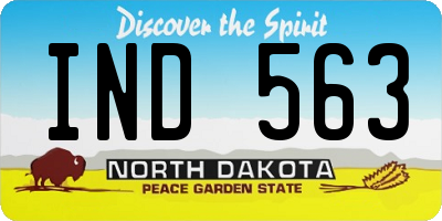 ND license plate IND563