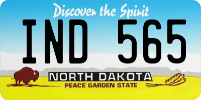 ND license plate IND565