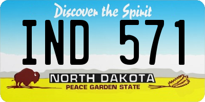 ND license plate IND571